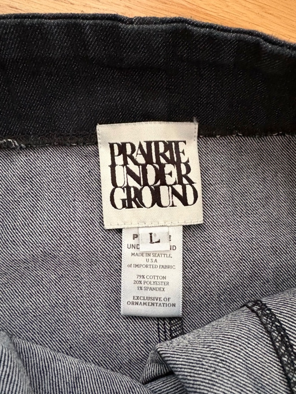 Prairie Underground Denim Zipper Pleat Skirt, Large - Picture 4 of 6